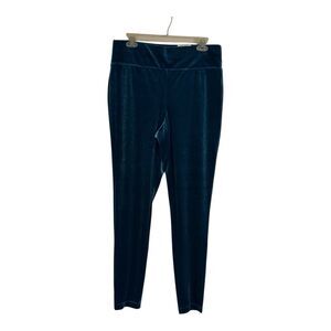 NWT INC International Concepts Women’s L Velvet Leggings Pants Teal Stretchy